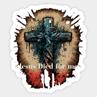 Jesus Died for Me John 3:16 V8 Sticker
